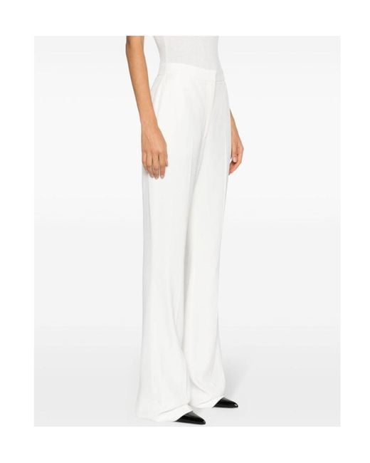 McQueen White High-Waist Flared Tailored Trousers