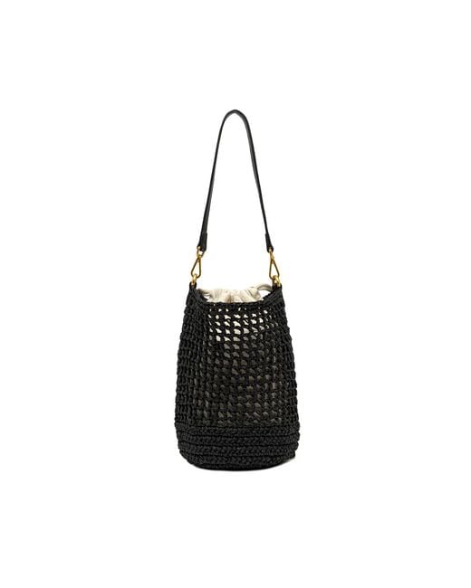 Gianni Chiarini Black Nefeli Drawstring Crossbody Bag