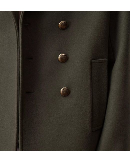 Dior Black Peacoat With Removable Collar for men