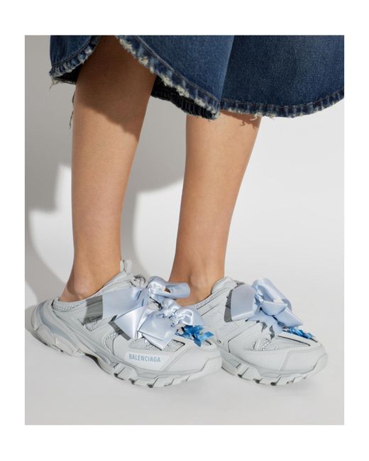 Balenciaga Gray Track Bow Slides