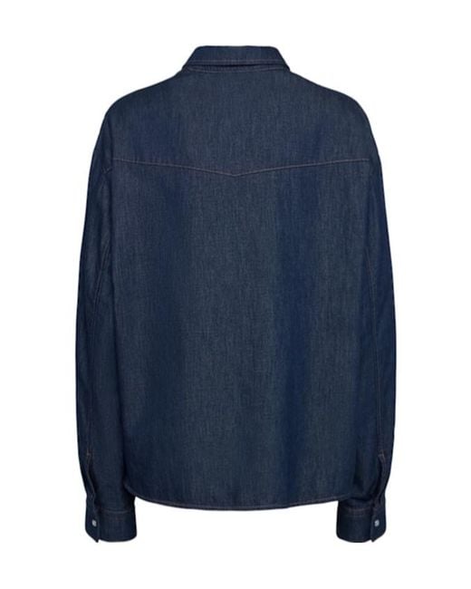 Khaite Blue Denim Shirt With Classic Collar