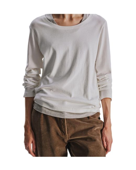 The Row White Long-Sleeved T-Shirt