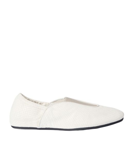 Jacquemus White Round-Toe Ballet Flats