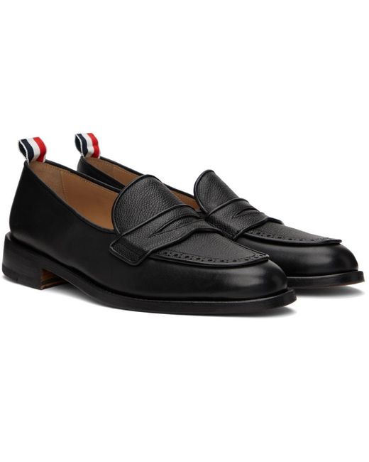 Thom Browne Black Penny Slip-On Loafers for men