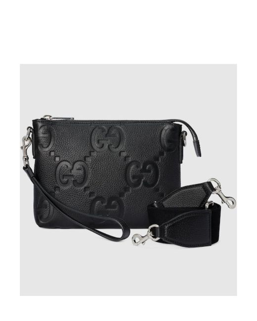 Gucci Black Jumbo Gg Small Messenger Bag for men