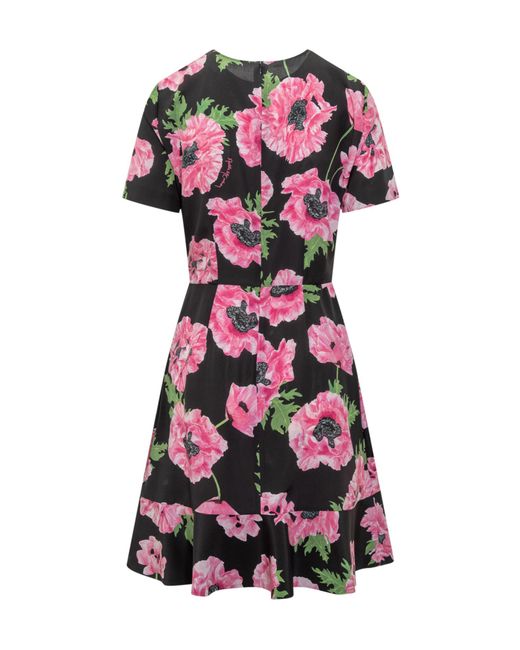 Stella McCartney Black Flower Printed Short-Sleeve Dress
