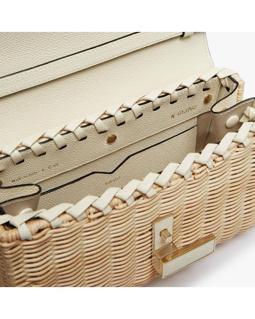 Valextra Natural Iside Wicker Clutch