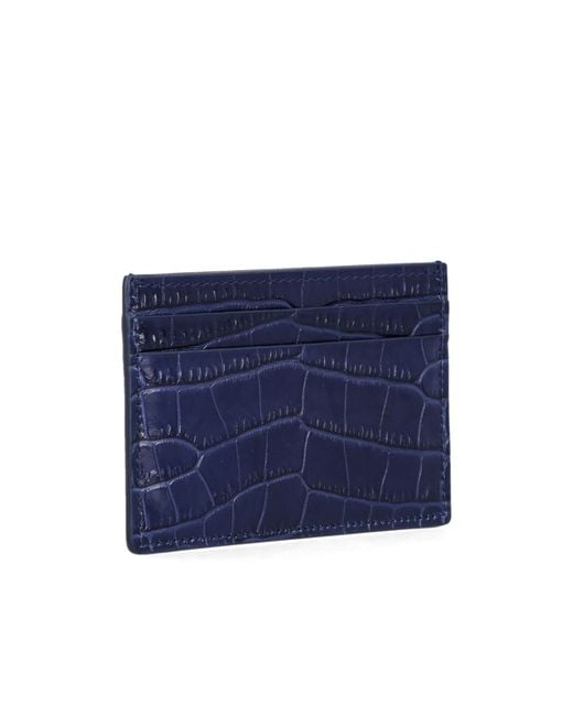 Tom Ford Blue Logo Debossed Card Holder for men