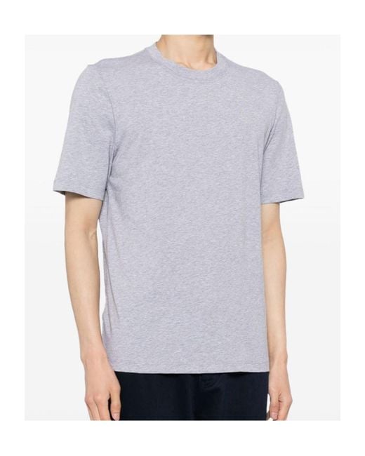 Brunello Cucinelli Blue Crew-Neck Cotton T-Shirt for men