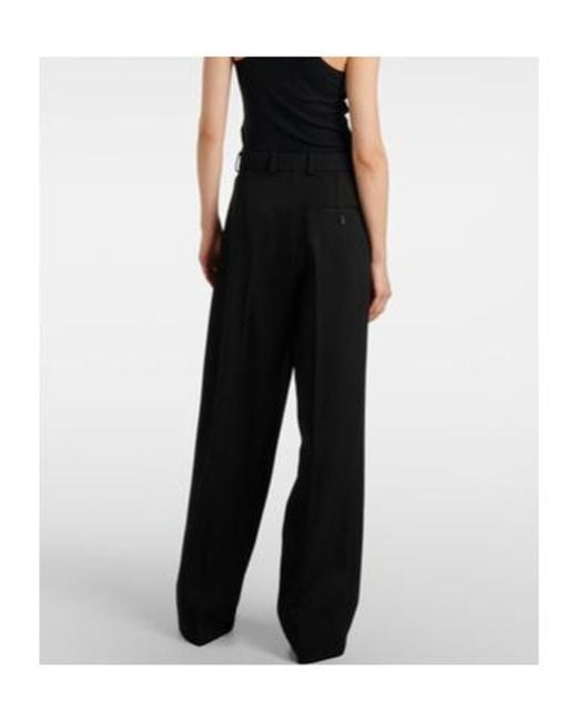 Stella McCartney Black Wool Wide-Leg Pants