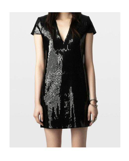 Zadig & Voltaire Black Rashu Sequin Mini Dress