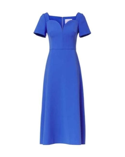 Carolina Herrera Blue Off-Shoulder Midi Dress