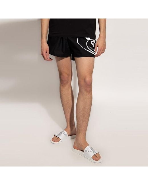 Moschino Black Logo Detail Shorts for men