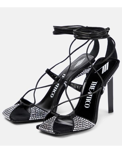 The Attico Black Adele Embellished Sandals