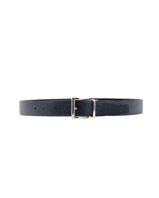Prada White Logo-Detailed Reversible Buckle Belt for men