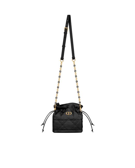 Dior Black Miss Caro Mini Bucket Bag With Drawstring