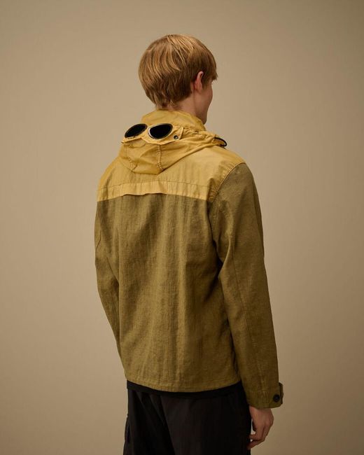 C P Company Green Goggle-Detail Rafia-R Jacket for men