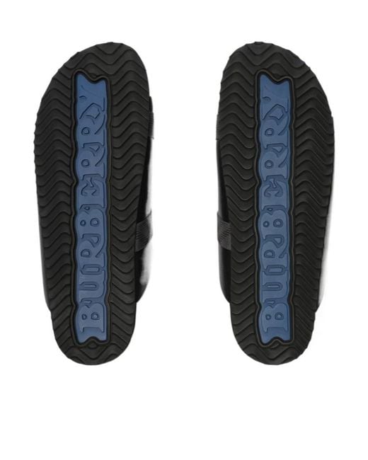 Burberry Black Urchin Buckled Slides for men