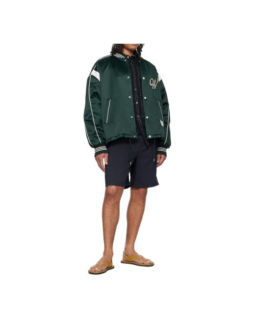 Wooyoungmi Green Logo Baseball Jacket for men