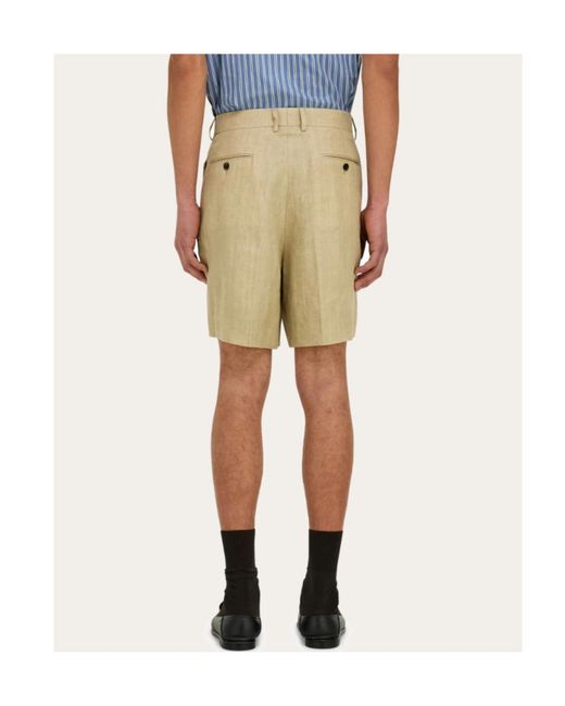 Ferragamo Natural Linen Bermuda Short for men