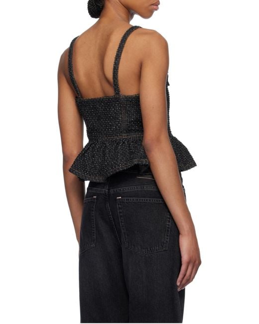 Ganni Black Strappy Top