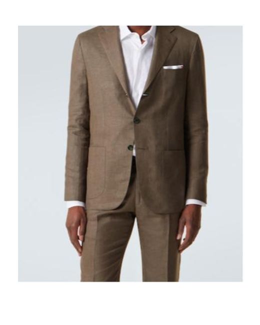 Kiton Brown Logo Suit Set for men