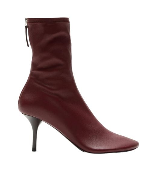 Acne Purple 75Mm Zip Leather Boots