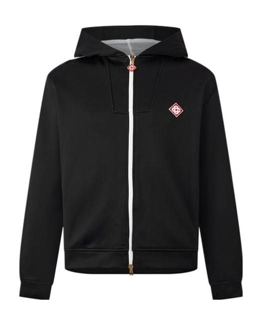 Casablanca Black Long Sleeve Hooded Sweatshirt for men
