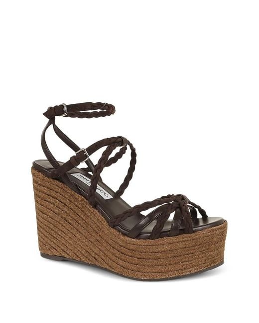 Jimmy Choo Brown Nyra 100 Lamb Calzature