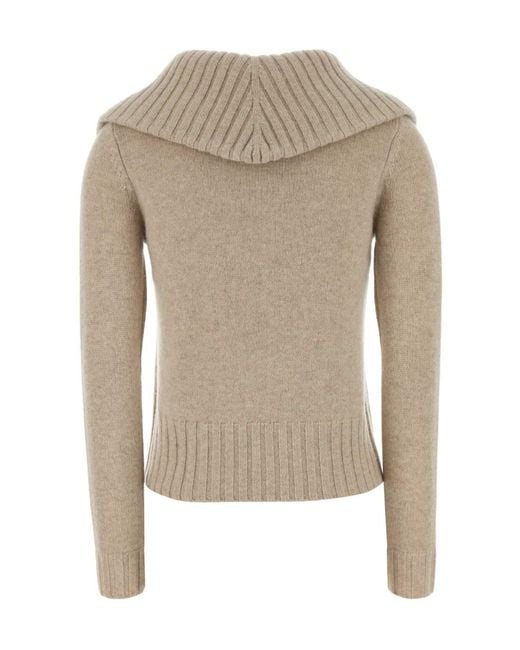 Co. Natural Ribbed Llared Knitted Sweater