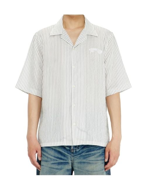 DIESEL White S-Mac Striped Short-Sleeve Shirt for men