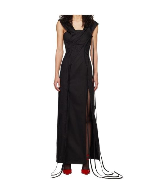 Jade Cropper Black Asymmetric Maxi Dress