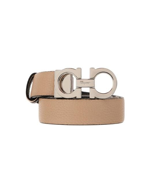 Ferragamo White Double-Sided Buckle Logo Belt