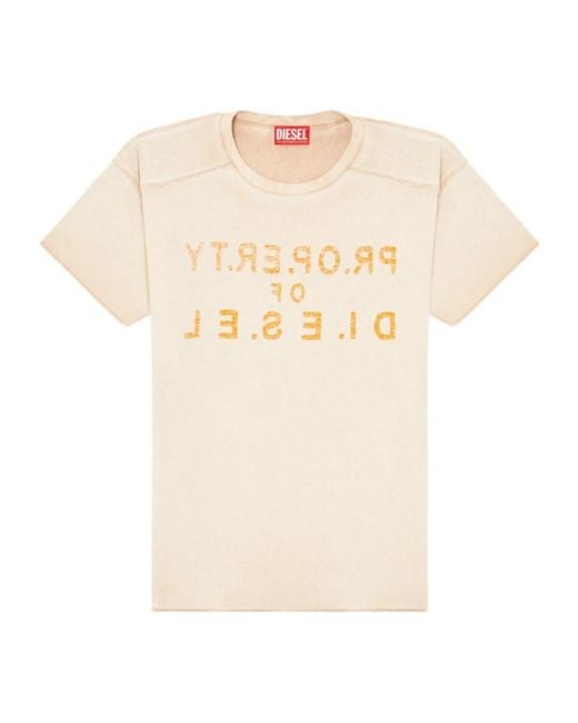 DIESEL White Ily Logo-Print T-Shirt
