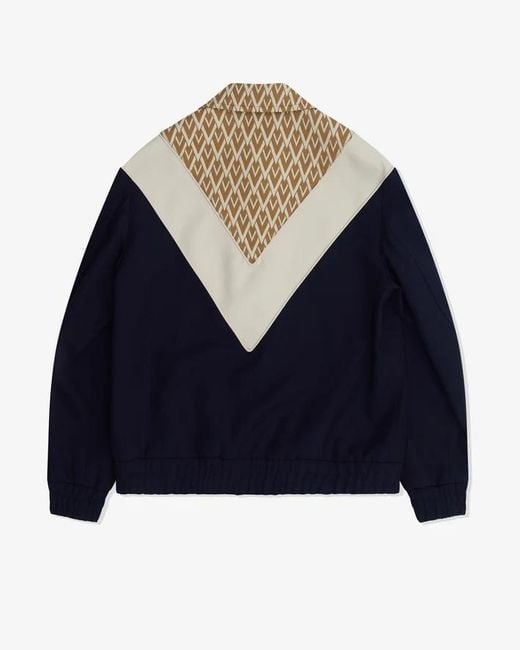 Valentino Blue Vlogo Patch Zip-Up Jacket for men