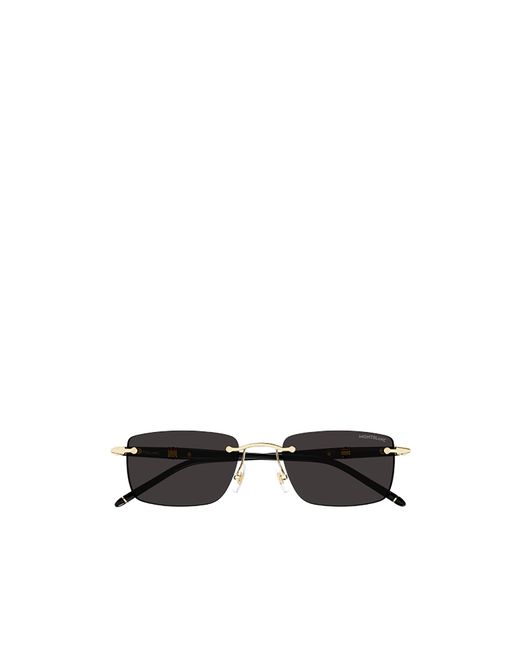 Montblanc White Eyewear Rectangular Frame Sunglasses