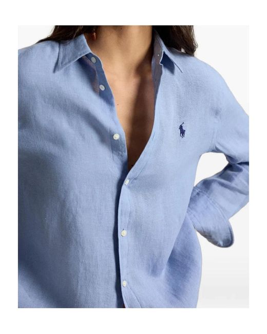 Polo Ralph Lauren Blue Long Sleeve Button Front Shirt