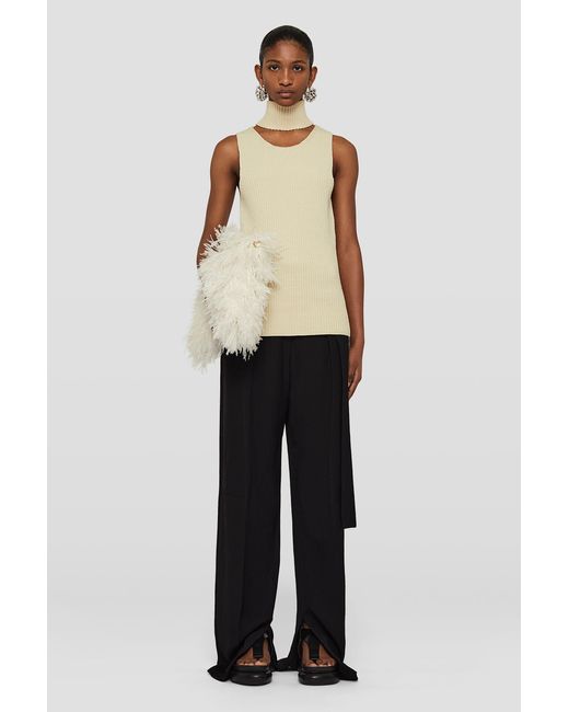 Jil Sander Natural Cut-Out Detailed High-Neck Knitted Vest