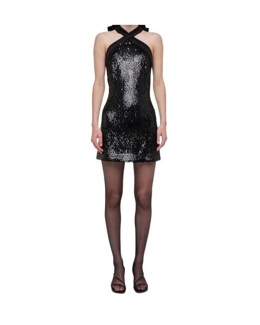 Jonathan Simkhai Black Isla Halterneck Mini Dress