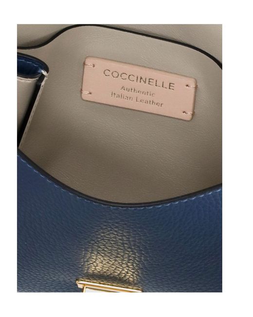 Coccinelle Blue Mini Arlettis Leather Tote Bag