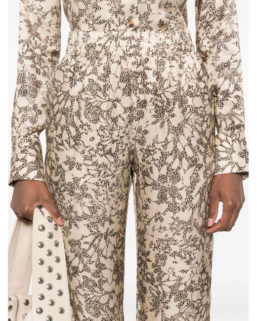 Golden Goose Deluxe Brand Natural All-Over Floral Print Trousers
