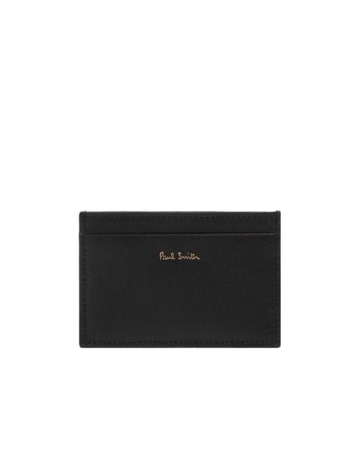 Paul Smith Black Logo Embossed Striped Cardholder for men