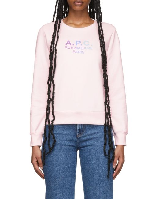 A.P.C. White Rue Madame Paris Cotton Sweatshirt