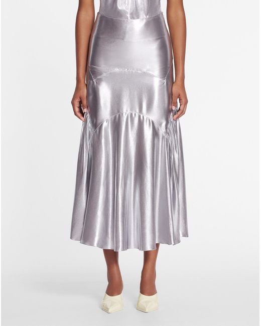 Lanvin White Metallic Long Skirt