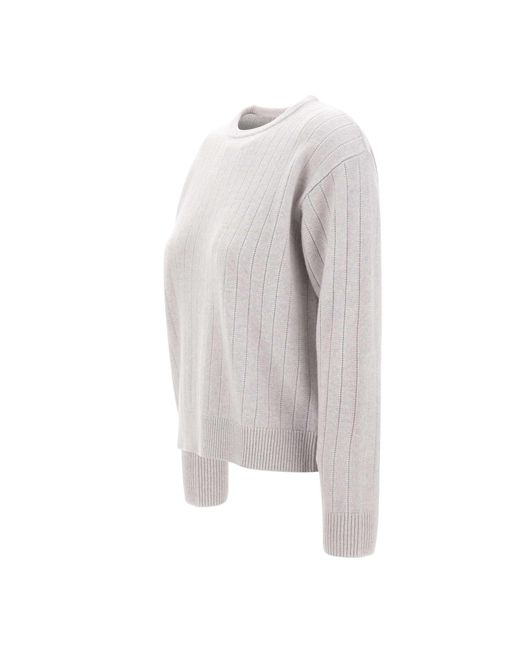 Eleventy Gray Textured Crew Neck Knitwear