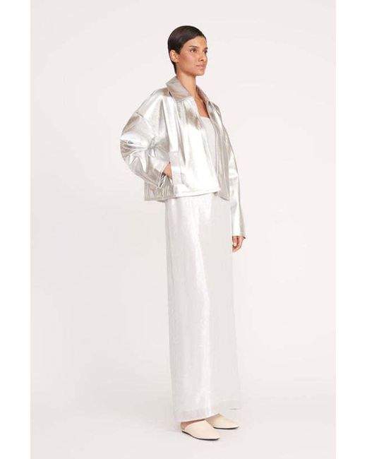 Staud White Long-Sleeved Casual Jacket