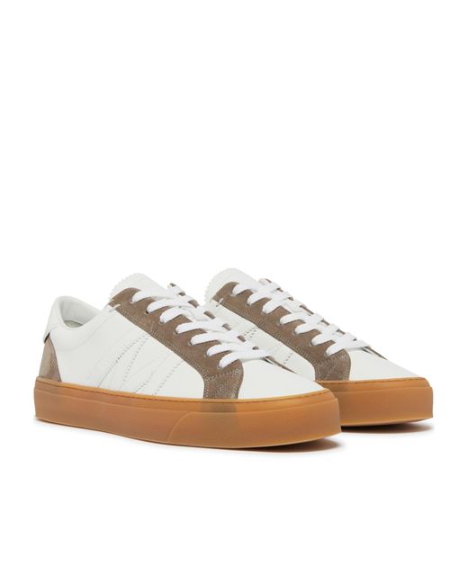 Moncler White Monaco 2 Lace Low-Cut Skate Shoes for men