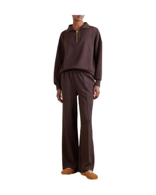 Varley Purple Loose-Fitting Double-Knit Trousers