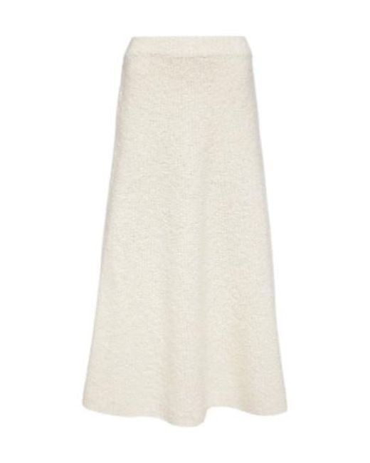 Gabriela Hearst White Pablo Wool And Silk Bouclé Midi Skirt