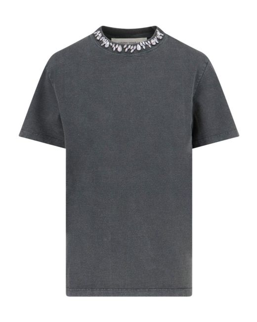 Golden Goose Deluxe Brand Gray Embellished Crewneck Short-Sleeved T-Shirt